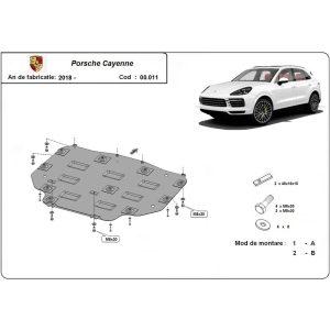 Steel Gearbox Skid Plate Porsche Cayenne 2018-2023