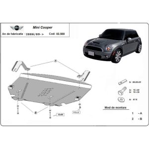 Steel Skid Plate, Engine And The Gearbox Mini Cooper R56 2006-2014