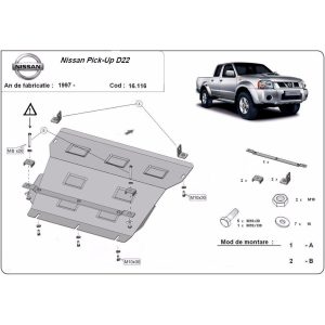 Steel Skid Plate, Engine And The Radiator Nissan Pick-Up 1997-2014