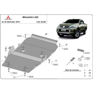Steel Skid Plate Mitsubishi L200 2015-2023