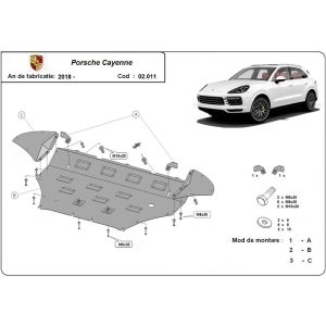 Steel Skid Plate Porsche Cayenne 2018-2023
