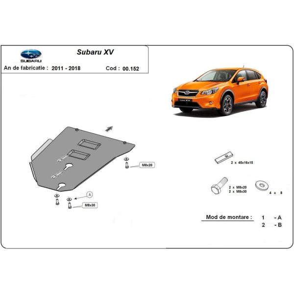 Steel Gearbox Skid Plate Subaru XV 2011-2017