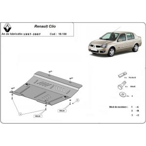 Steel Skid Plate Renault Clio 2 1997-2007