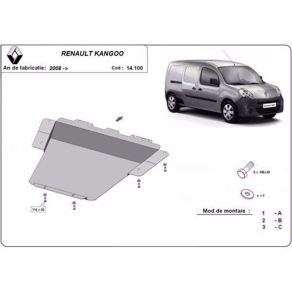 Steel Skid Plate Renault Kangoo 2008-2021