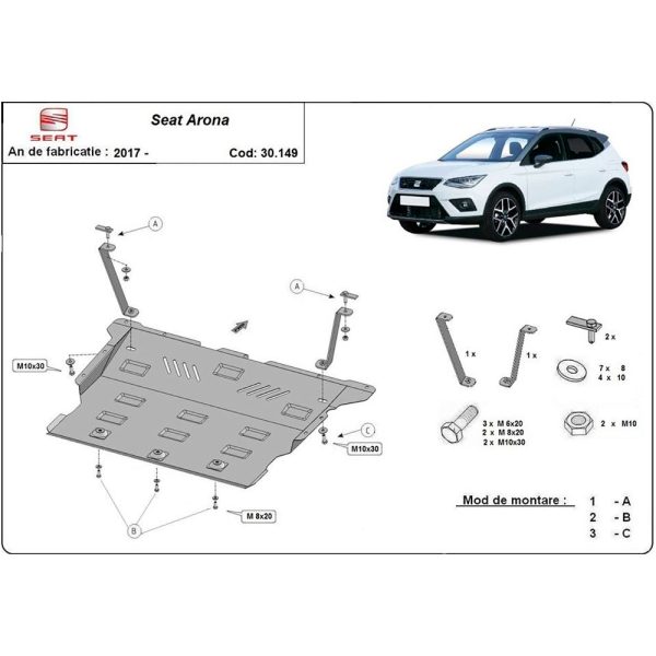 Steel Skid Plate Seat Arona 2017-2023