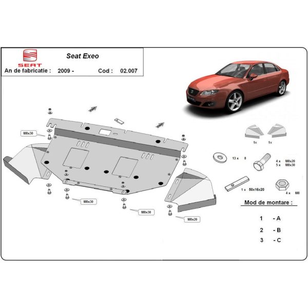 Steel Skid Plate Seat Exeo 2008-2013