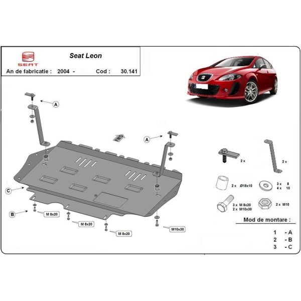 Steel Skid Plate Seat Leon 2 2005-2010