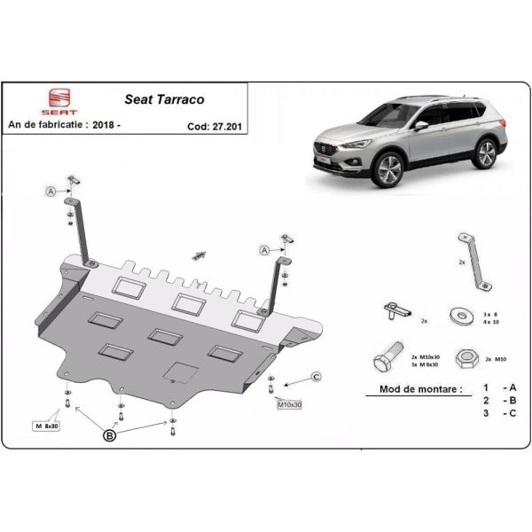 Steel Skid Plate Seat Tarraco 2018-2023