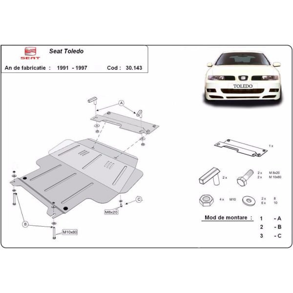 Steel Skid Plate Seat Toledo 1 1991-1998