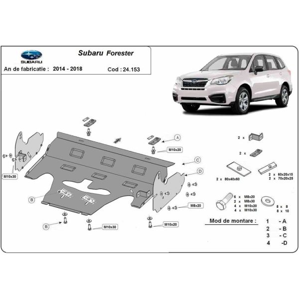 Steel Skid Plate Subaru Forester 4 2014-2018