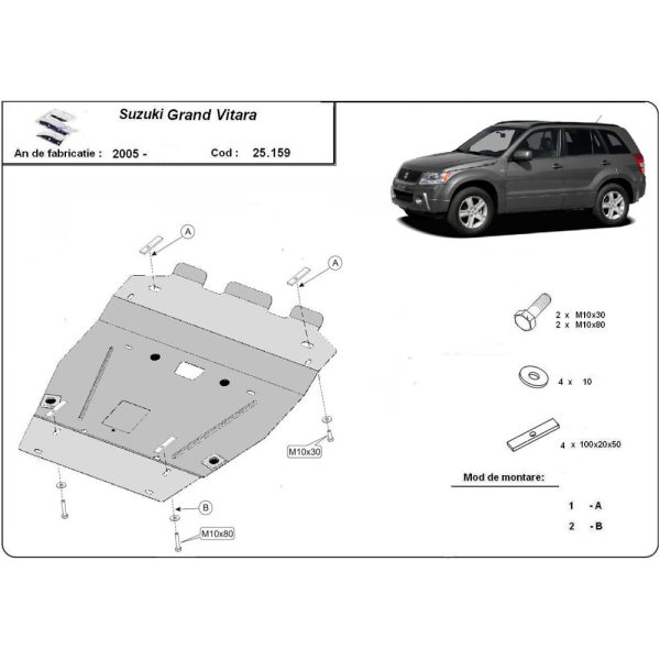 Steel Skid Plate Suzuki Grand Vitara 2 2005-2019