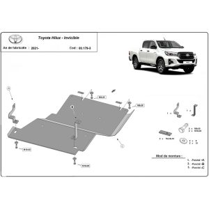 Aluminium Differential Skid Plate Toyota Hilux Invincible 2021-2023