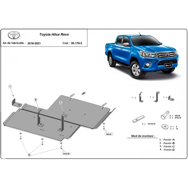 Aluminium Differential Skid Plate Toyota Hilux Revo 2016-2023