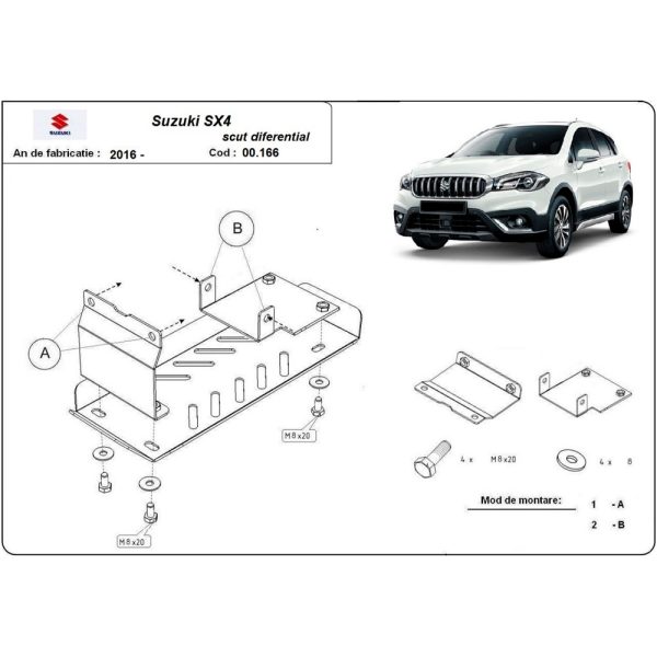 Steel Differential Skid Plate Suzuki SX4 2013-2023