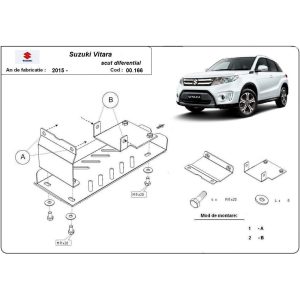 Steel Differential Skid Plate Suzuki Vitara 2015-2023