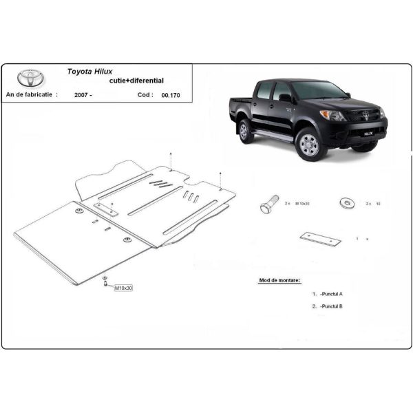 Steel Differential Skid Plate Toyota Hilux 2004-2015