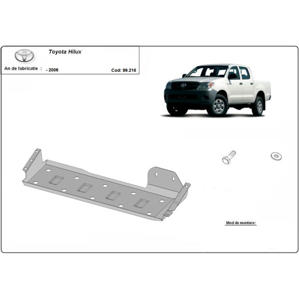 Steel Fuel Tank Skid Plate Toyota Hilux 2000-2006