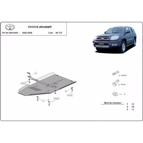 Steel Gearbox Skid Plate Toyota 4Runner 2002-2009