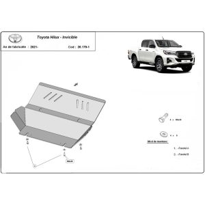 Steel Radiator Skid Plate Toyota Hilux Invincible 2021-2023