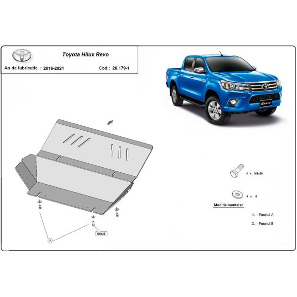 Steel Radiator Skid Plate Toyota Hilux Revo 2016-2023