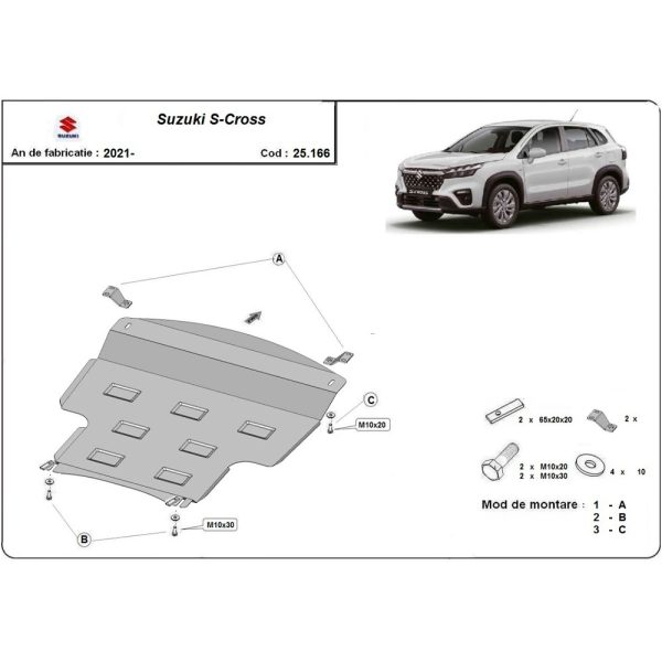 Steel Skid Plate, Engine And The Gearbox Suzuki SX4 S-Cross 2021-2023