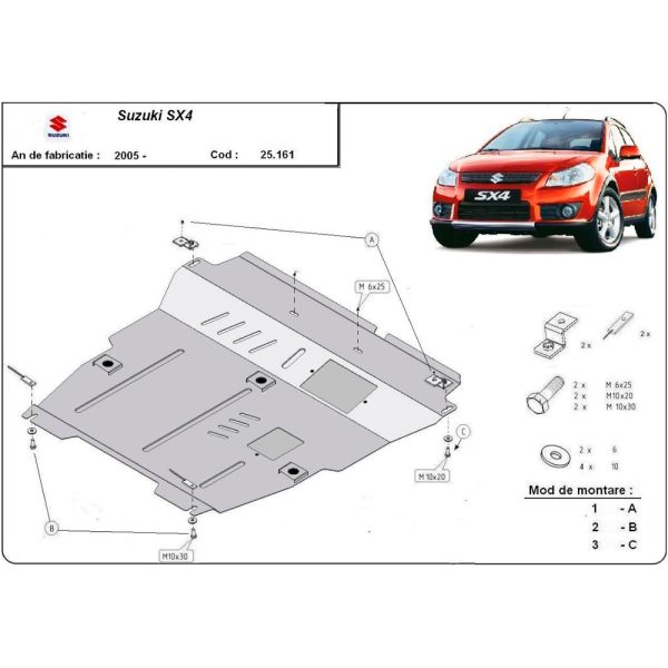 Steel Skid Plate Suzuki SX4 2006-2013