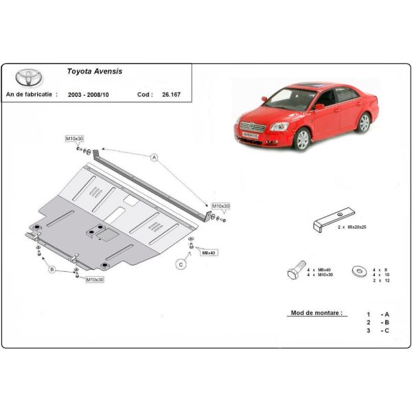 Steel Skid Plate Toyota Avensis 2003-2008