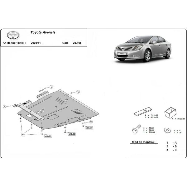 Steel Skid Plate Toyota Avensis 2008-2018