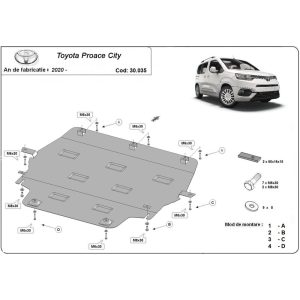 Steel Skid Plate Toyota ProAce City 2020-2023
