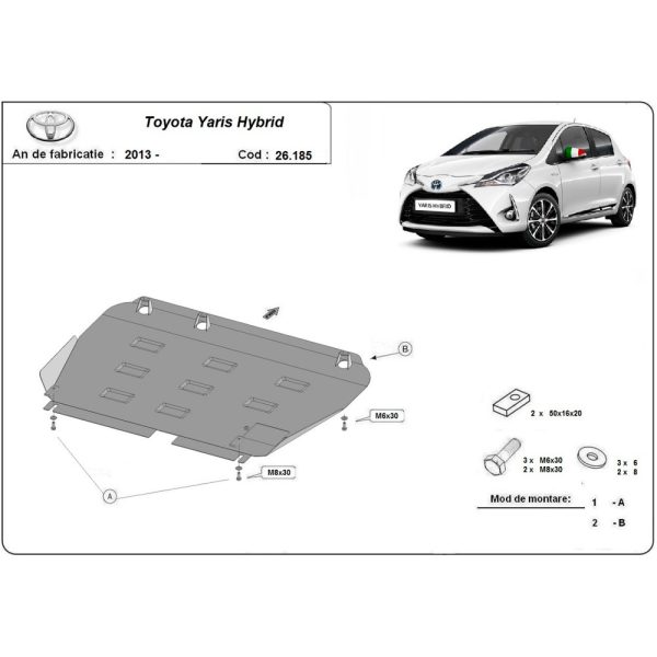Steel Skid Plate Toyota Yaris XP150 2013-2021
