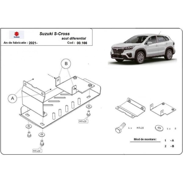 Steel Differential Skid Plate Suzuki S-Cross 2021-2023