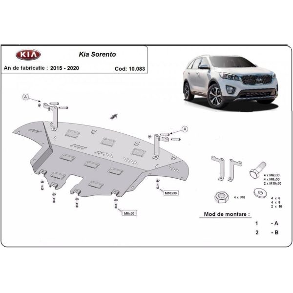Steel Skid Plate Kia Sorento 2015-2020