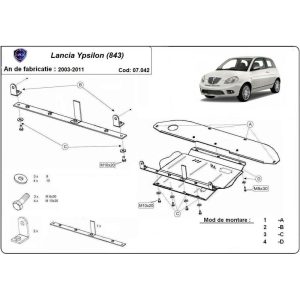 Steel Skid Plate Lancia Ypsilon (843) 2003-2011