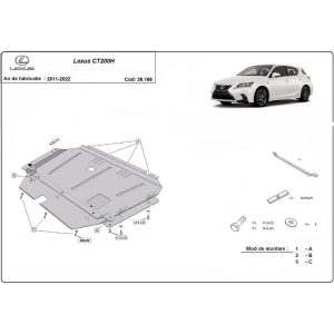 Steel Skid Plate Lexus CT200H 2011-2022
