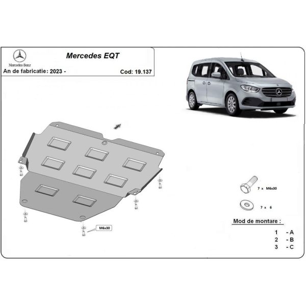 Steel Skid Plate Mercedes EQT 2023