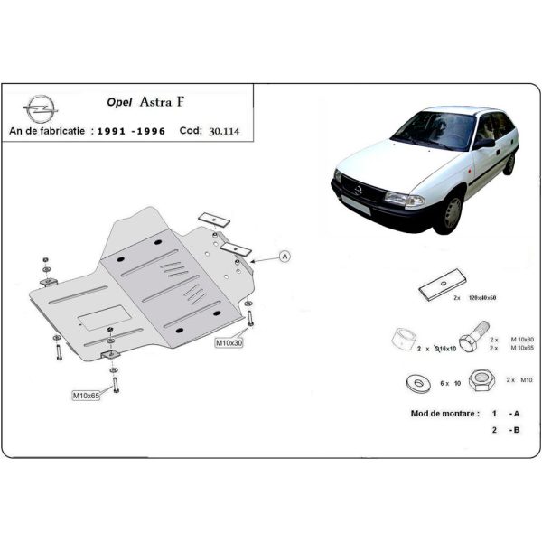 Steel Skid Plate Opel Astra F 1991-1996