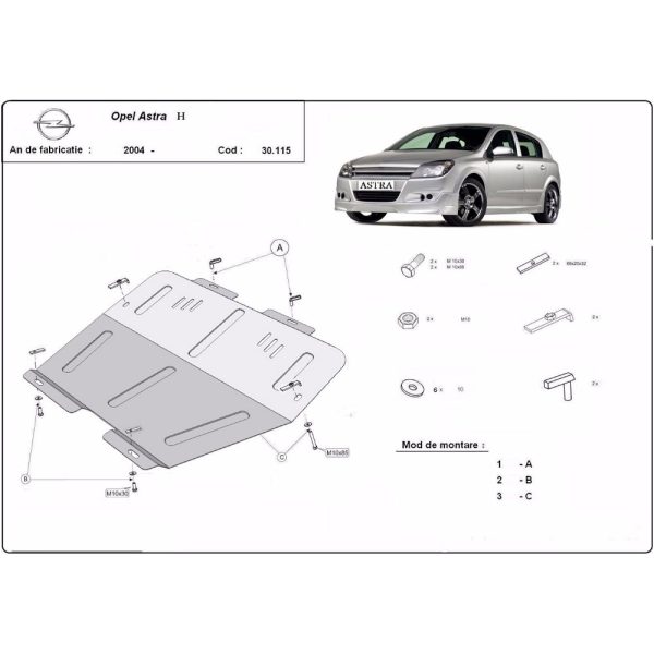 Steel Skid Plate Opel Astra H 2004-2010