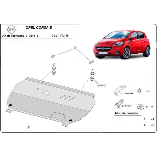 Steel Skid Plate Opel Corsa E 2014-2019