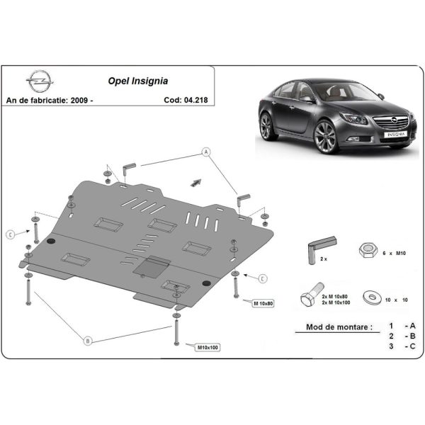 Steel Skid Plate Opel Insignia 2009-2017