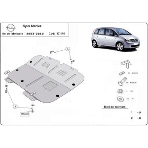 Steel Skid Plate Opel Meriva 2003-2010