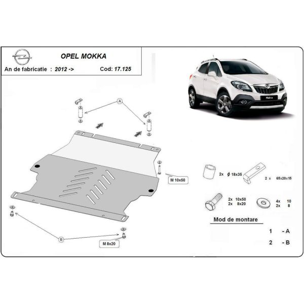 Steel Skid Plate Opel Mokka 2012-2019