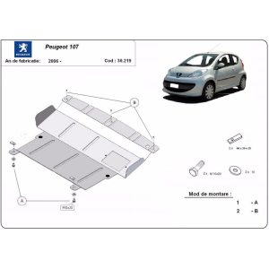 Steel Skid Plate Peugeot 107 2006-2014