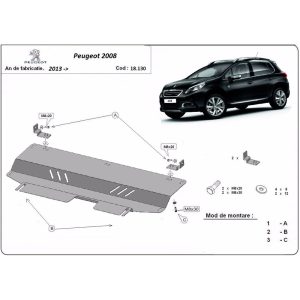 Steel Skid Plate Peugeot 2008 2013-2019