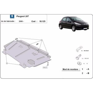Steel Skid Plate Peugeot 207 2006-2014