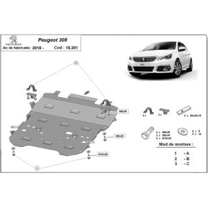 Steel Skid Plate Peugeot 308 2021-2023