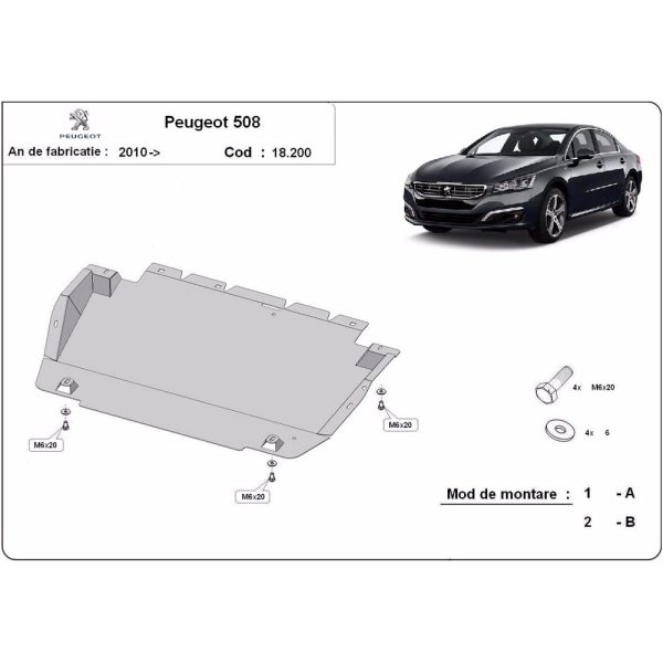 Steel Skid Plate Peugeot 508 2010-2018