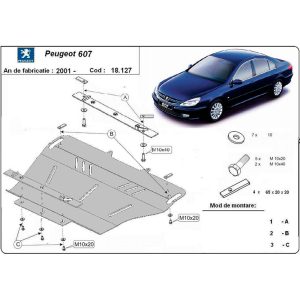 Steel Skid Plate Peugeot 607 2001-2010