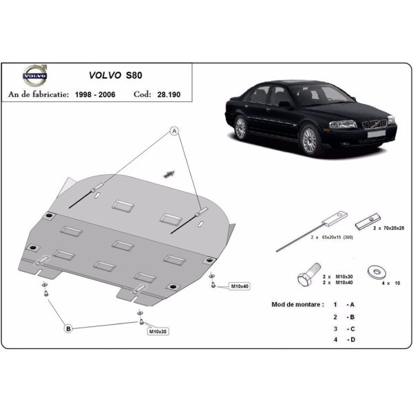 Steel Skid Plate Volvo S80 1998-2006