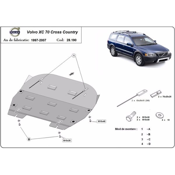 Steel Skid Plate Volvo XC70 Cross Country 1997-2007