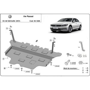 Steel Automatic Gearbox Skid Plate Volkswagen Passat 2015-2023